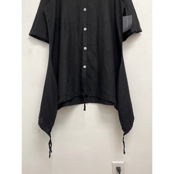 NWT Bryn Walker Linen A-Line Lagenlook Ruched Asymmetrical Art to Wear Tunic Med - Picture 5 of 14